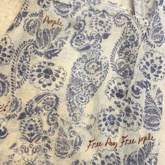 Free People Boho Printed Linen Tote Bag - Picture 2 of 5